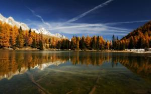 Italy nature, lake, mountains, water reflection, forest wallpaper thumb
