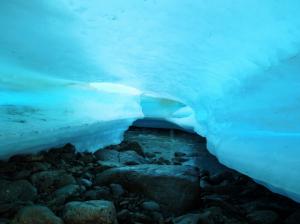 Glacier Ice Tunnel Rocks Stones HD wallpaper thumb