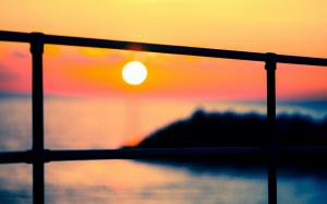 Rail Sunset Blur HD wallpaper thumb