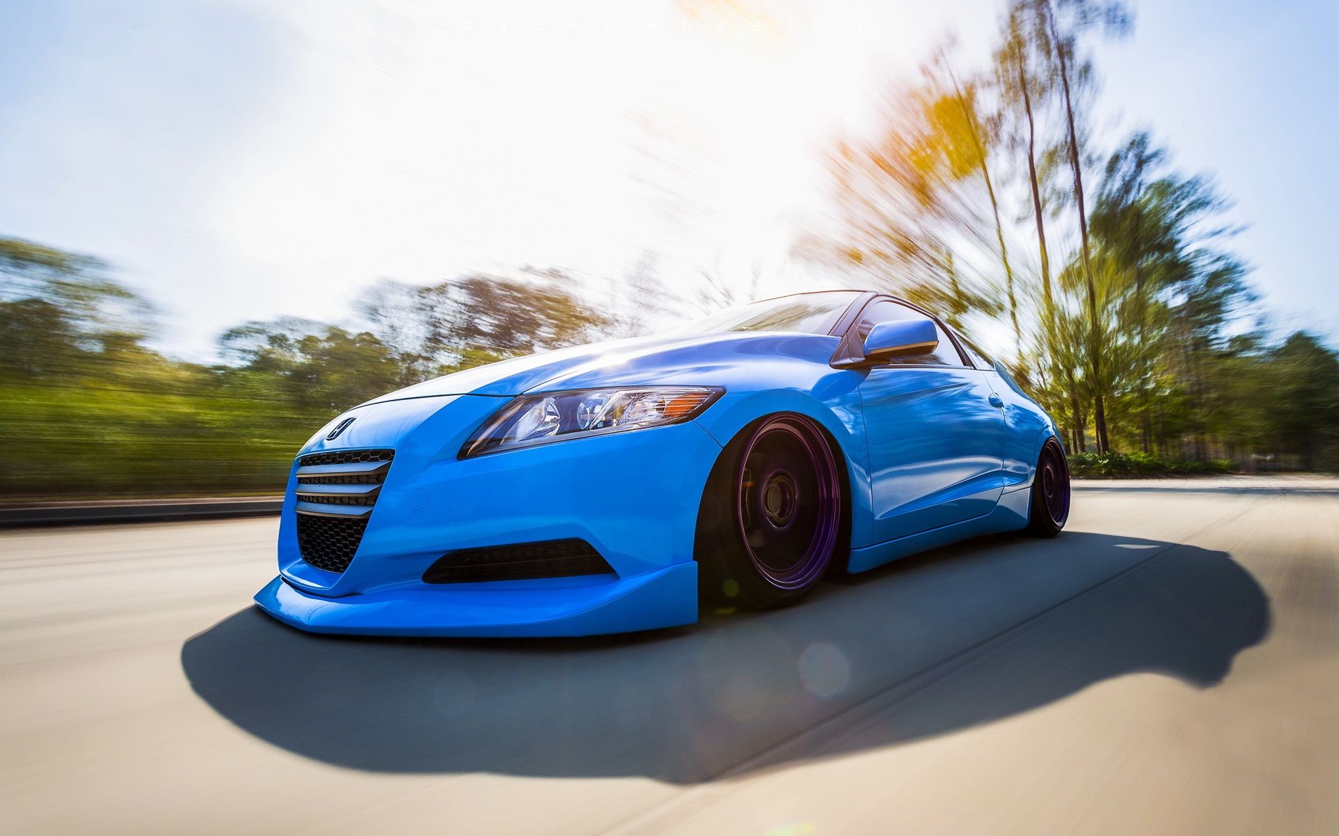 Honda Cr Z Blue Car Front View Wallpaper Cars Wallpaper Better