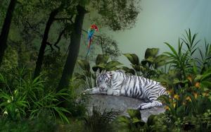 White Tiger on the rock wallpaper thumb