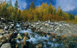 Autumn, stream, rocks wallpaper thumb