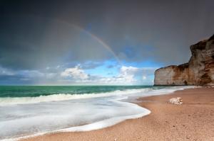 Rainbow and sea beach wallpaper thumb