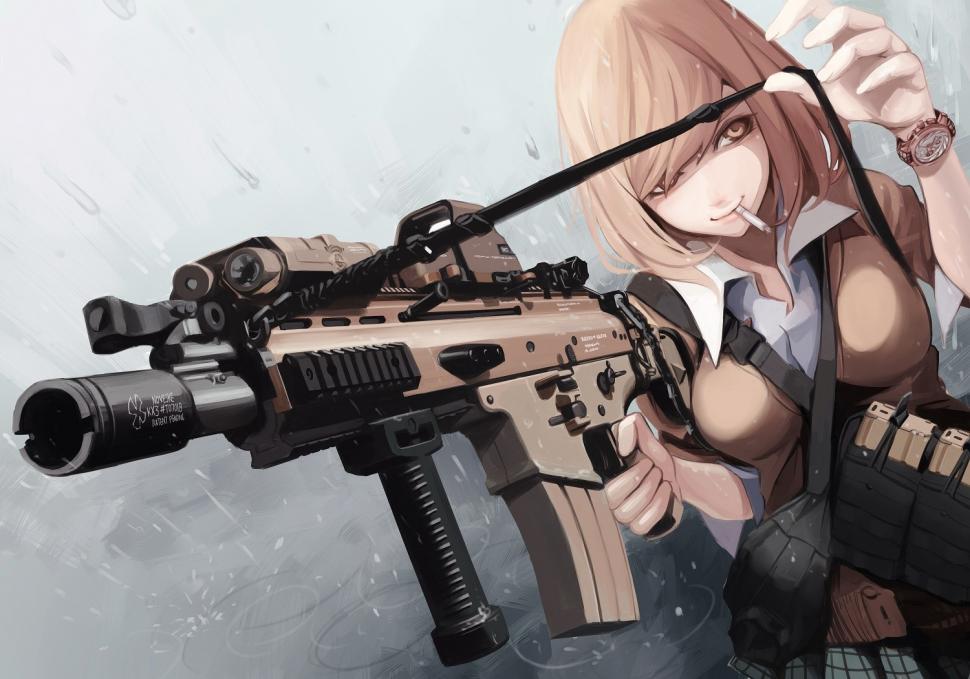 Anime Girls, Gun, FN SCAR-H, FN SCAR-L wallpaper,anime girls wallpaper,gun wallpaper,fn scar-h wallpaper,1500x1051 wallpaper