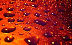 Red style, surface, water drops, rain, macro photography wallpaper thumb