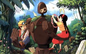 Hayao Miyazaki, Studio Ghibli, robot, girl and boy wallpaper thumb