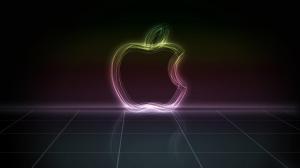 Neon Apple logo wallpaper thumb