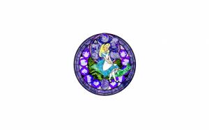 Alice in Wonderland Disney White Kingdom Hearts Circle Stained Glass HD wallpaper thumb