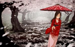 Cherry Blossom, Original Characters, Anime Girls, Kimono wallpaper thumb