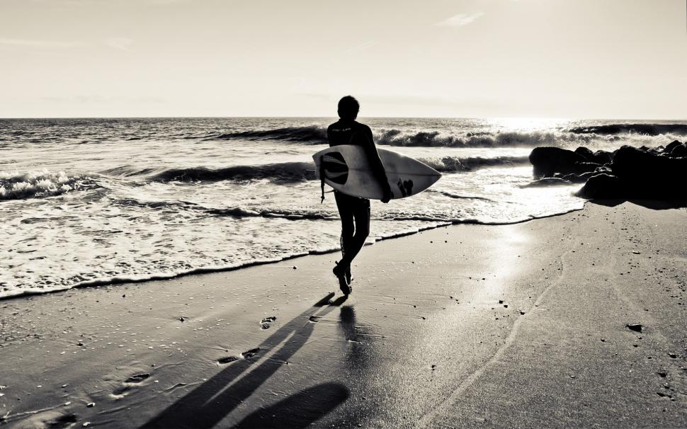 BW Surf Surfer Beach Ocean Surfboard HD wallpaper,nature HD wallpaper,ocean HD wallpaper,beach HD wallpaper,bw HD wallpaper,surf HD wallpaper,surfer HD wallpaper,surfboard HD wallpaper,1920x1200 wallpaper