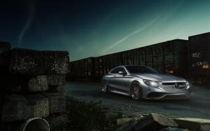 Mercedes-Benz S63 AMG coupe silver car wallpaper thumb