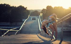 Gymnasts on bridge wallpaper thumb