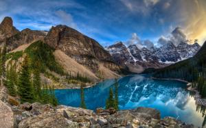 Lake, mountains, blue sky wallpaper thumb