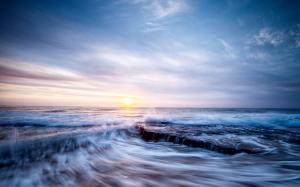 Ocean Sunset Sunlight Timelapse HD wallpaper thumb