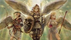Angel Sword Bow Anime Wings HD wallpaper thumb