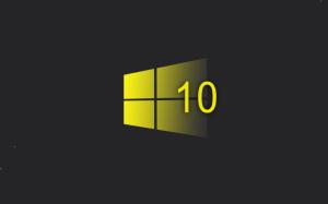 Windows 10 system, yellow style logo, black background wallpaper thumb