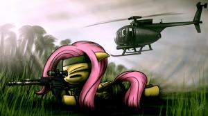 My Little Pony Soldier Helicopter Sniper Fluttershy HD wallpaper thumb