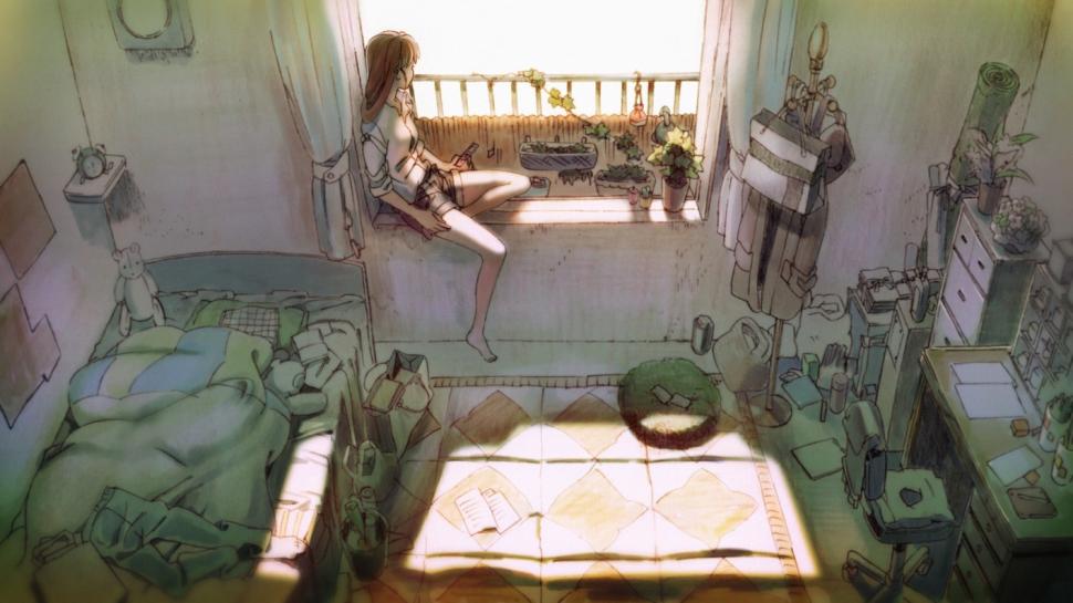 Anime Girls, Bedroom, Windowsill wallpaper | anime | Wallpaper Better