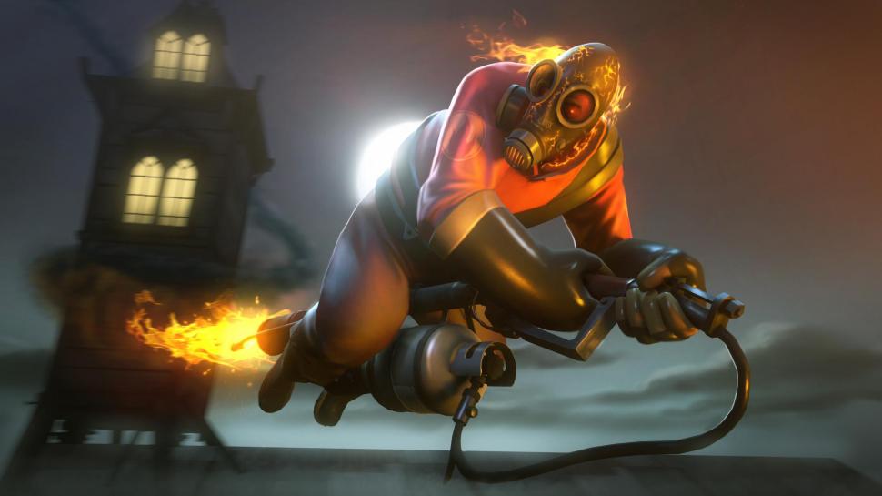 Gas mask Team Fortress 2, Pyro Games 3D Graphics wallpaper,games HD wallpaper,3d graphics HD wallpaper,gas mask HD wallpaper,1920x1080 wallpaper