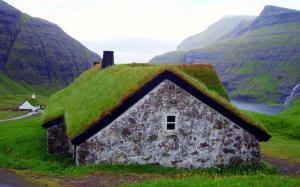 Sod Roof on a House from Faroe Island wallpaper thumb