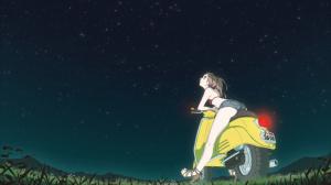 Anime Girls, Scooters, FLCL, Haruhara Haruko, Night, Stars wallpaper thumb