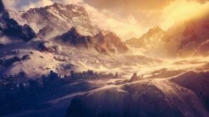 Snow Mountains Through the Sun HD wallpaper thumb