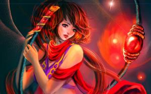Red-style fantasy girl wallpaper thumb