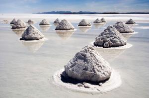 Piles Of Salt - Salar De Uyuni, Bolivia wallpaper thumb