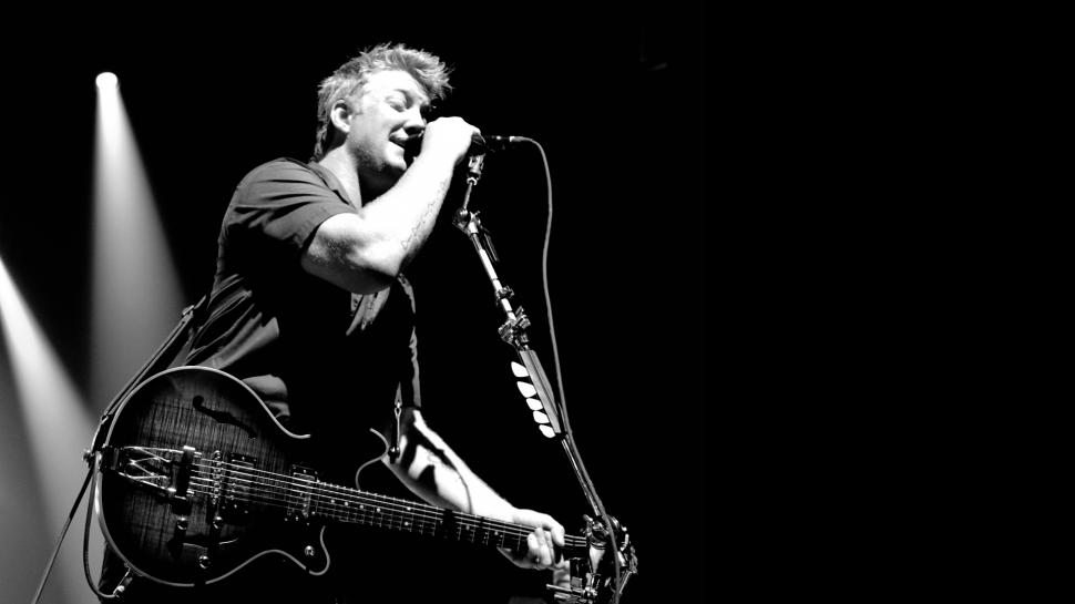 Queens of the Stone Age Guitar Concert BW HD wallpaper,music HD wallpaper,bw HD wallpaper,the HD wallpaper,stone HD wallpaper,guitar HD wallpaper,age HD wallpaper,concert HD wallpaper,queens HD wallpaper,1920x1080 wallpaper