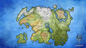 Skyrim Elder Scrolls Map Tamriel HD wallpaper thumb
