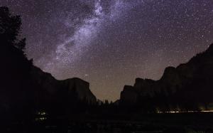 Stars Night Mountains Yosemite HD wallpaper thumb