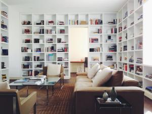 Reading room, books, sofa, carpet, desk wallpaper thumb