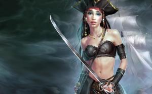 Pirate Sword Woman Girl HD wallpaper thumb