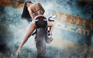 Motorcycles, Tattoo, Women, Ducati, Back wallpaper thumb
