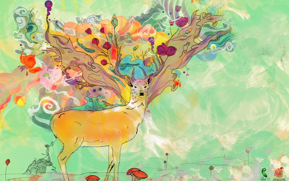 Deer Colorful Drawing Abstract HD wallpaper,abstract HD wallpaper,digital/artwork HD wallpaper,drawing HD wallpaper,colorful HD wallpaper,deer HD wallpaper,1920x1200 wallpaper