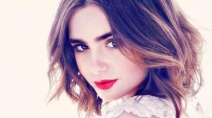 Lips, Lily Collins, Red Lipstick, Woman, Face wallpaper thumb