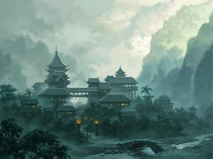 Asian Fantasy Town wallpaper thumb