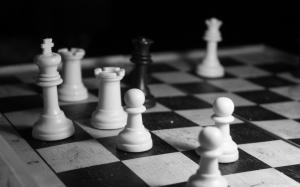 Black and white chess game wallpaper thumb