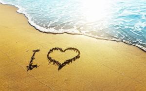 Love heart beach, waves, I Love, sunshine wallpaper thumb