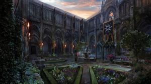 Video Games, The Witcher 3 Wild Hunt, Concept Art, Flowers, Buildings, Torch, Trees wallpaper thumb