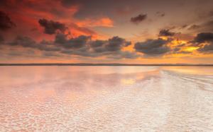 Spain, Valencia, salt lake, dawn, sky, clouds wallpaper thumb