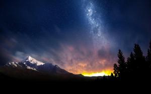 Sky, Night, Alps, Trees, Sunset wallpaper thumb