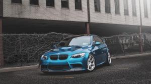BMW E92 M3 blue car wallpaper thumb