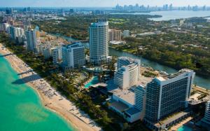 Miami, Florida, USA, city scenery, skyscrapers, beach, sea, river wallpaper thumb