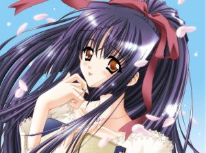 Anime Girls, Long Hair, Purple Hair, Starry Eyes, Lovely wallpaper thumb
