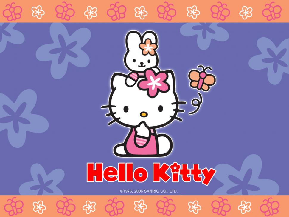 Hello Kitty, Cartoon, Pink, Cat, Butterfly wallpaper,hello kitty wallpaper,cartoon wallpaper,pink wallpaper,cat wallpaper,butterfly wallpaper,1024x768 wallpaper