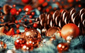 Christmas ornaments, Christmas, holidays, bokeh wallpaper thumb