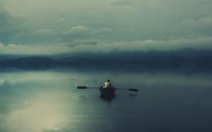 Lonely Boat on the Lake wallpaper thumb