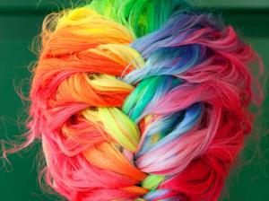 Colorful dyed hair braids wallpaper thumb