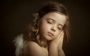 Little angel, cute girl, sleep wallpaper thumb